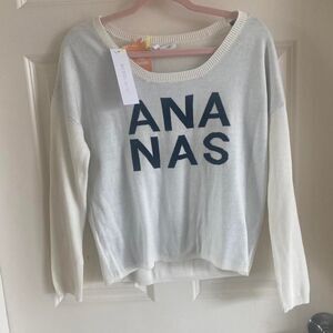 Bcbgmaxazria Women's White and Black Jumper